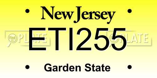 ETI255 New Jersey License Plate