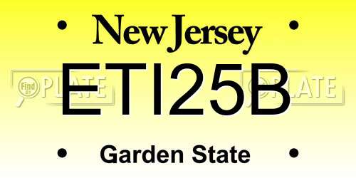 ETI25B New Jersey License Plate