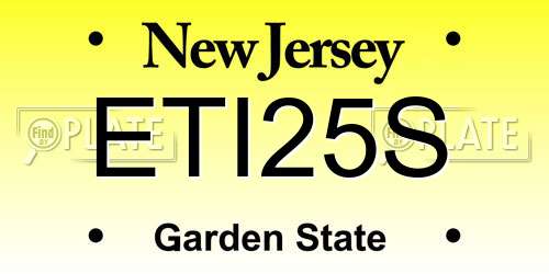 ETI25S New Jersey License Plate
