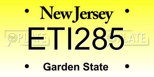 ETI285 New Jersey License Plate
