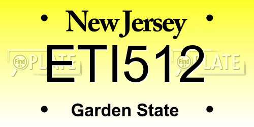 ETI512 New Jersey License Plate