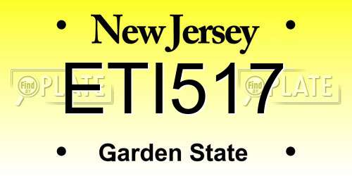 ETI517 New Jersey License Plate