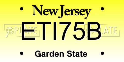 ETI75B New Jersey License Plate