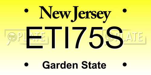 ETI75S New Jersey License Plate