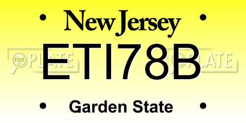 ETI78B New Jersey License Plate