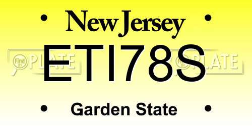 ETI78S New Jersey License Plate