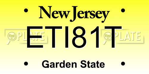 ETI81T New Jersey License Plate