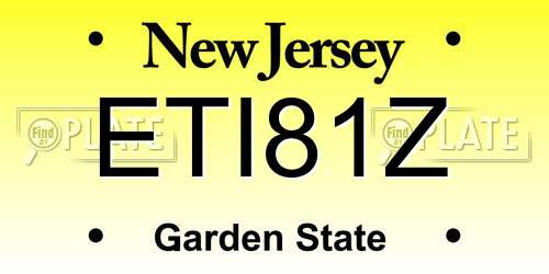 ETI81Z New Jersey License Plate
