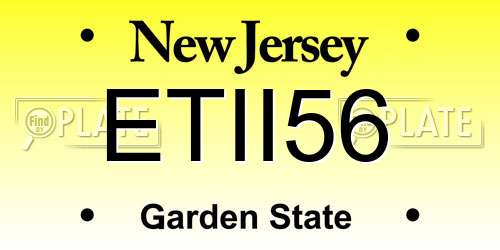 ETII56 New Jersey License Plate