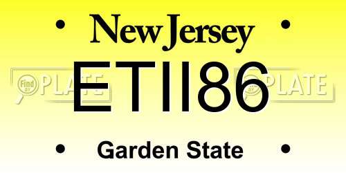 ETII86 New Jersey License Plate
