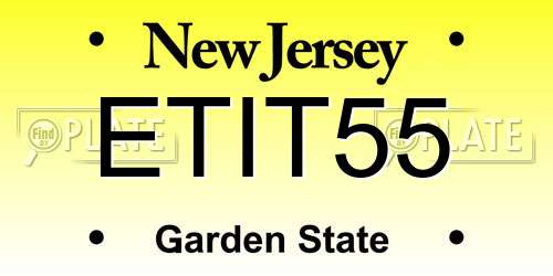 ETIT55 New Jersey License Plate