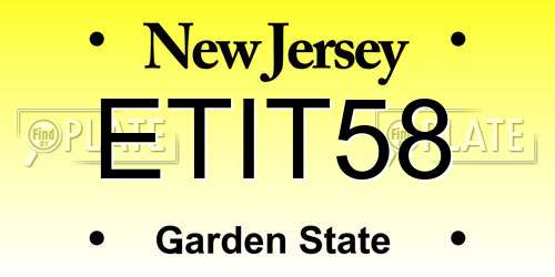ETIT58 New Jersey License Plate