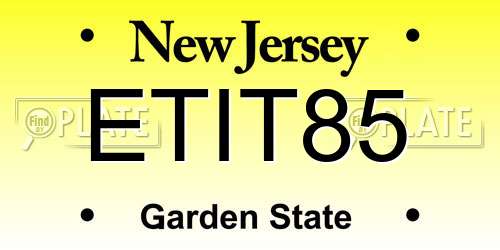 ETIT85 New Jersey License Plate