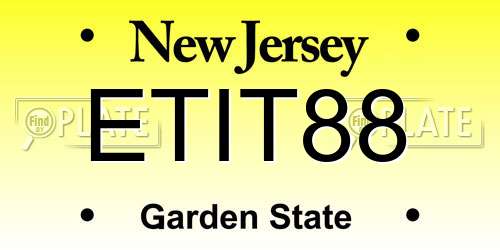 ETIT88 New Jersey License Plate