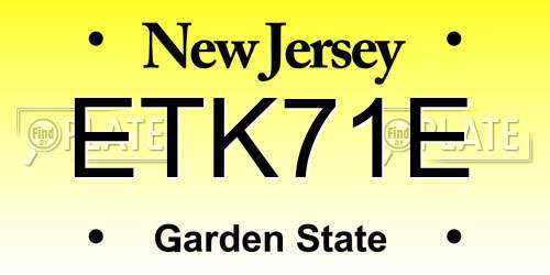 ETK71E New Jersey License Plate