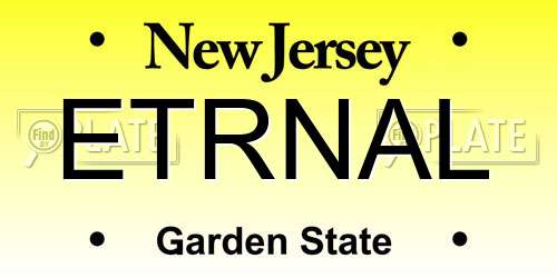 ETRNAL New Jersey License Plate