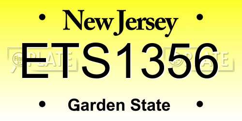 ETS1356 New Jersey License Plate