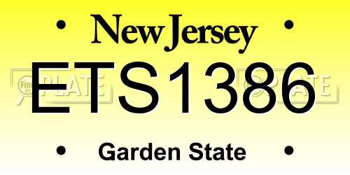ETS1386 New Jersey License Plate
