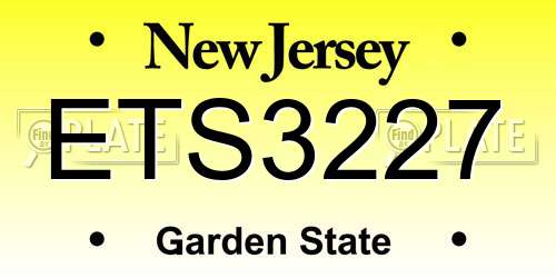 ETS3227 New Jersey License Plate
