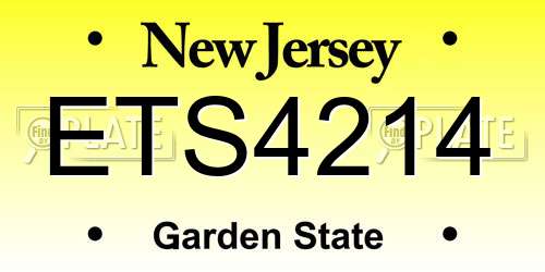 ETS4214 New Jersey License Plate