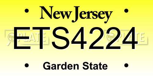 ETS4224 New Jersey License Plate