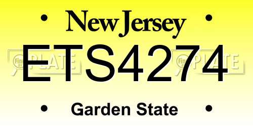 ETS4274 New Jersey License Plate