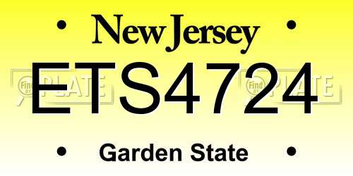 ETS4724 New Jersey License Plate