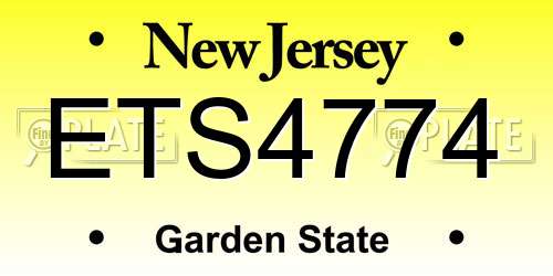 ETS4774 New Jersey License Plate