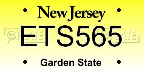 ETS565 New Jersey License Plate