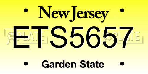 ETS5657 New Jersey License Plate