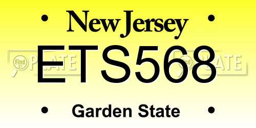 ETS568 New Jersey License Plate