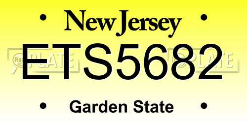 ETS5682 New Jersey License Plate