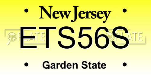 ETS56S New Jersey License Plate