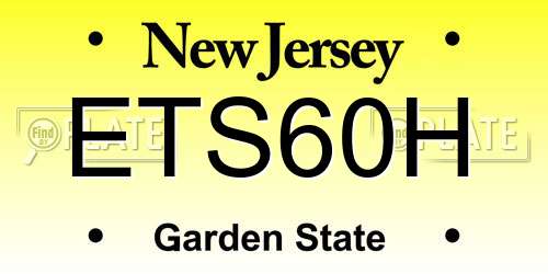 ETS60H New Jersey License Plate