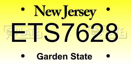 ETS7628 New Jersey License Plate