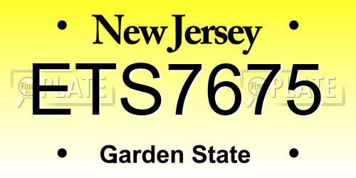ETS7675 New Jersey License Plate