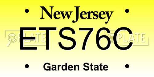 ETS76C New Jersey License Plate