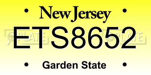 ETS8652 New Jersey License Plate