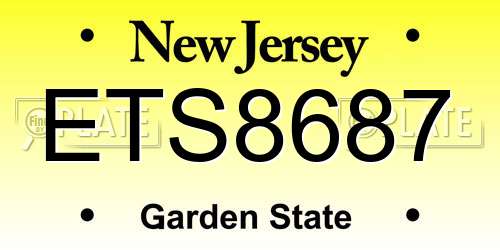 ETS8687 New Jersey License Plate