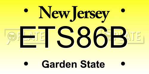 ETS86B New Jersey License Plate