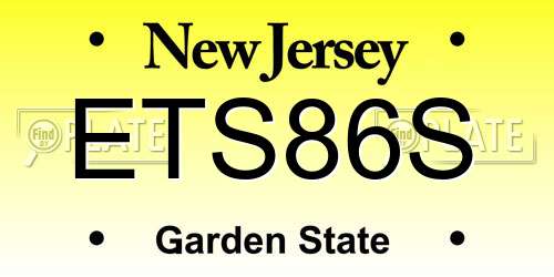 ETS86S New Jersey License Plate