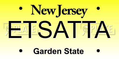 ETSATTA New Jersey License Plate