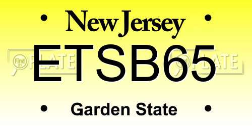 ETSB65 New Jersey License Plate