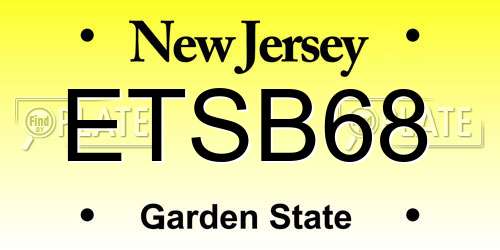 ETSB68 New Jersey License Plate