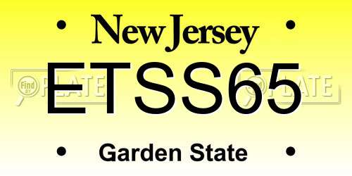ETSS65 New Jersey License Plate