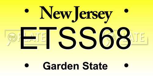 ETSS68 New Jersey License Plate