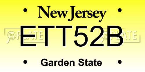 ETT52B New Jersey License Plate