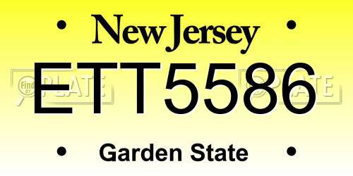ETT5586 New Jersey License Plate