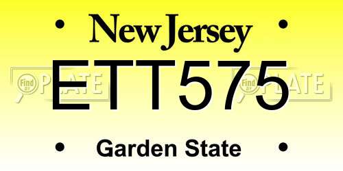 ETT575 New Jersey License Plate