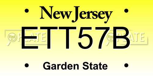 ETT57B New Jersey License Plate
